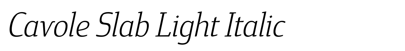 Cavole Slab Light Italic